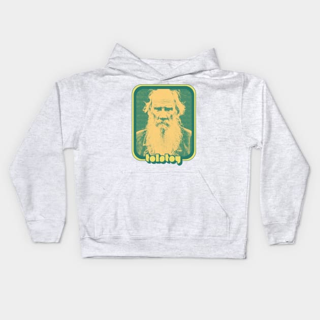 Leo Tolstoy // Retro Aesthetic Fan Art Kids Hoodie by DankFutura